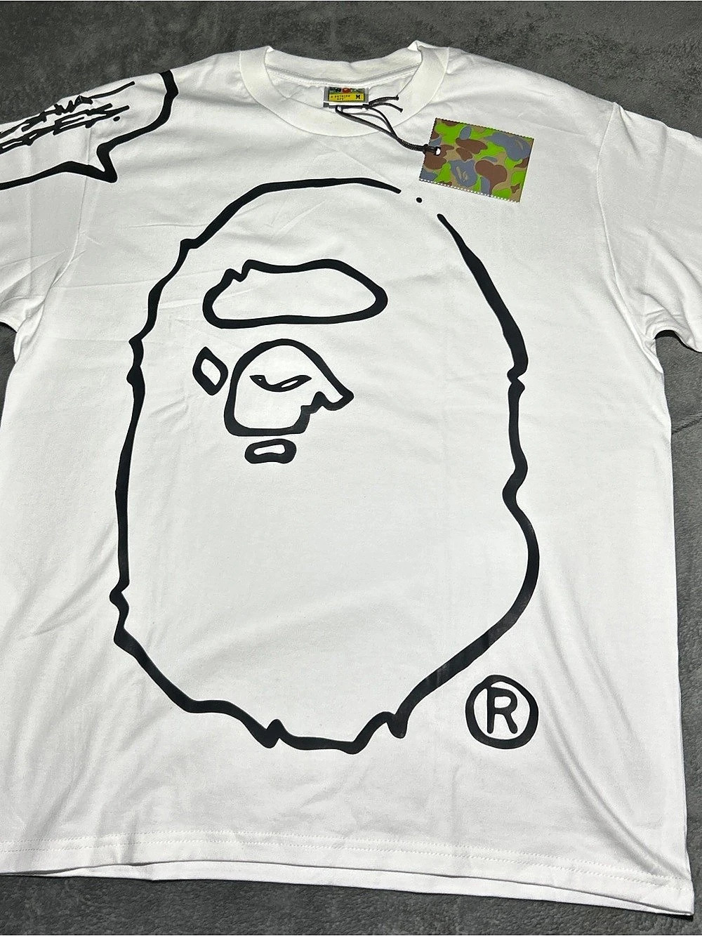 A Bathing Ape Graphic Tee White & Black Medium NWT